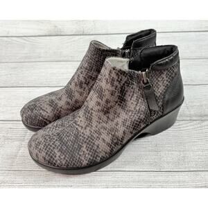 Alegria Sloan Snake Ankle Booties Zip Closure Platform Heels EU Size 40
